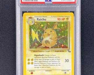 1999 Pokemon Raichu Holo Fossil PSA 5