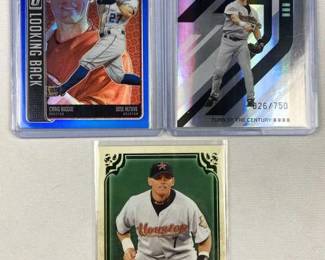 (3) Craig Biggio Serialized Cards, Topps/Panini