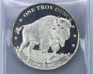 1oz Troy Silver Buffalo/Chief Prooflike Round