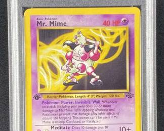 1999 Pokemon 1st Ed. Mr. Mime Jungle PSA 7 NM