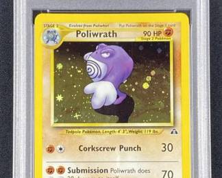 2001 Pokemon Poliwrath Holo Neo Disc. PSA 8