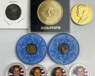 Mixed Lot w/ 2 Silver Dimes Panama 1933 Silver 1/4