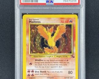 1999 Pokemon Moltres Holo Fossil PSA 7 NM