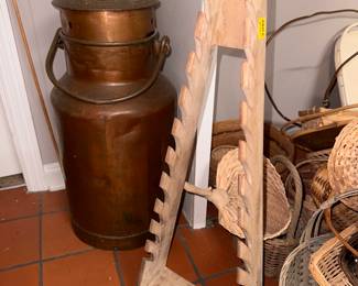 Solid copper milk can