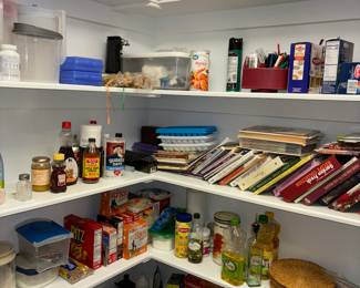 Cookbooks and pantry items