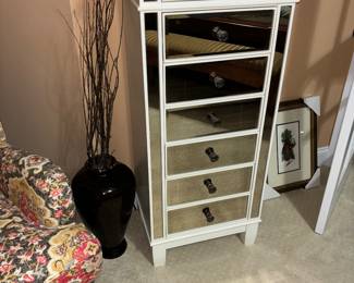 Mirrored dresser and side chair