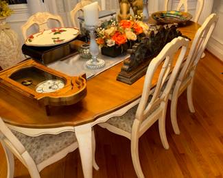  Wood dining room table with 6 chairs