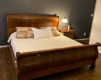 King size sleigh bed and dresser. 