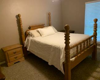 Solid wood queen size bed and dresser