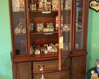 China cabinet - full of ceramic village pieces