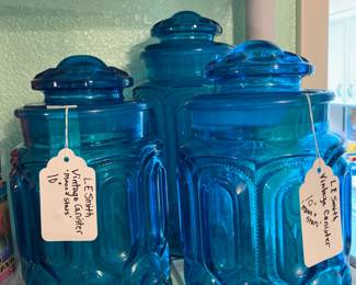 L. E. Smith vintage Moon and Star canisters