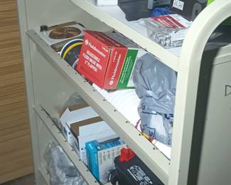 Various tools and rolling cabinet