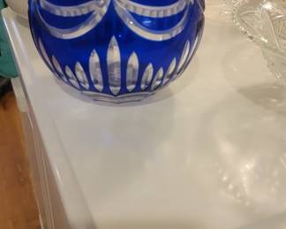 DILLARDS NOBLE EXCELLENCE COBALT BLUE  CRYSTAL VOTIVE