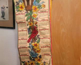 ORNATE VINTAGE CALENDARS, NOT LINEN TOWEL