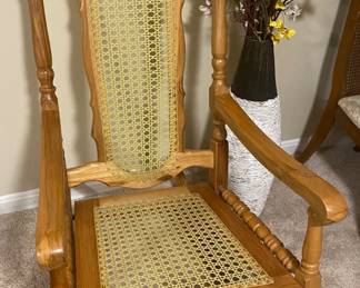 Hand made cane rocking chair. 