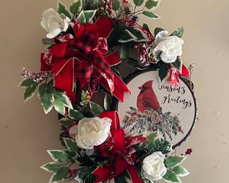 Beautiful cardinal wreath