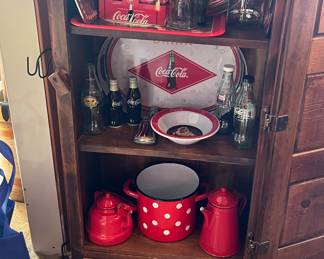 Pie safe and Coca-Cola stuff sold separately