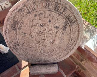 Concrete medallion, Navy, with stand 