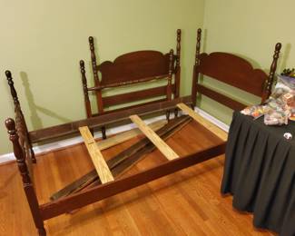 Pair of Twin Mahogany Beds