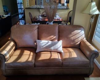 Classic Leather Inc. Leather sofa with nail head trim
