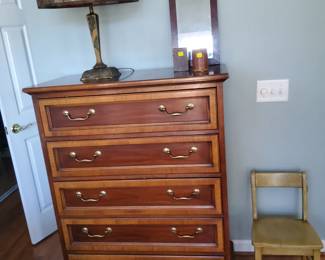 Chest of Drawers by Huntley Furniture, Antique  Arts &Crafts Slag Glass Table Lamp c1920's