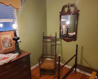 vintage Rocker & Mahogany Mirror