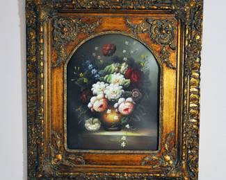 Very elaborate heavy frame with a still life