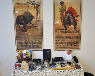 This is a pair of 2 original Spanish bullfighting posters.  One is from the 1940s the other for 1956.  They are by the best artist and published by the best publisher.  Printed in Spain, of course.  You have seen those in Rosa's, these are the real thing.