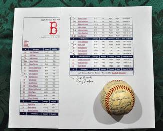 Boston Red Sox 1948 Signed Baseball with box