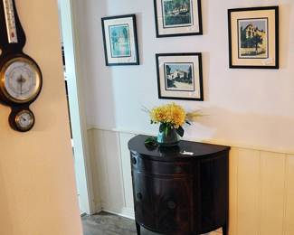 Demilune Table with Art Deco prints of California missions