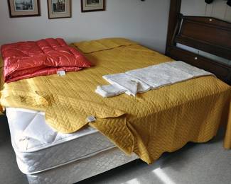 King size mattress set with new spread and pillow shams in a new fall color.