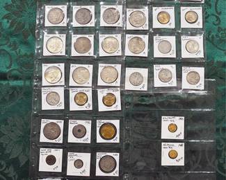 Silver Dollars and 2.5 dollar gold coins plus others