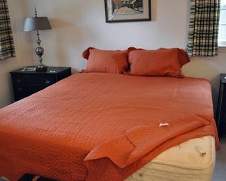 King size bed with new quilt and shams in current fall color