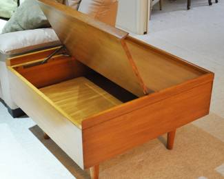 Milo Baughman Storage Coffee Table - Birch - 1955 with beautiful original finish - made by Drexel for their "Today's Living" line