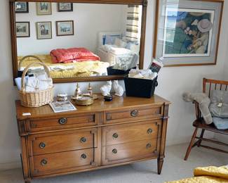 Beautiful dresser and mirror and assorted goodies