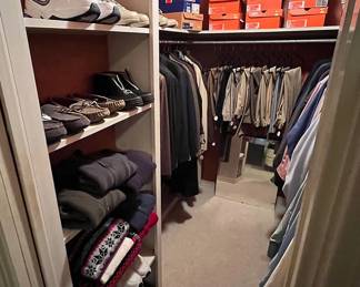 Brand new Nike shoes and others that have been barely worn.  Other nice men's clothing items