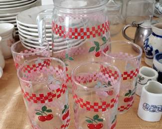 Cute cherry pitcher and cups