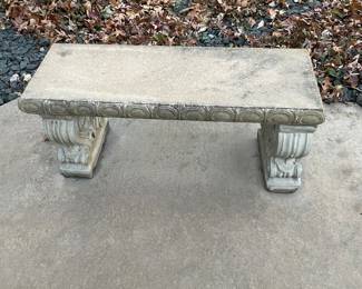 One of Two Cement Benches