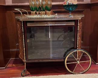 Italian Bar Cart with Removable Tray