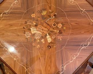 Jannuzzi Orento Inlaid Game Table with 4 Chairs