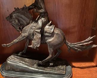 Reproduction Frederic Remington Bronze                          
(21 1/2" h     25 1/2")