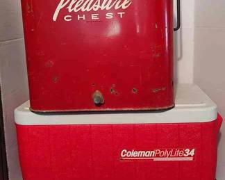 Vintage Pleasure Ice Chest & Coleman Ice Chest