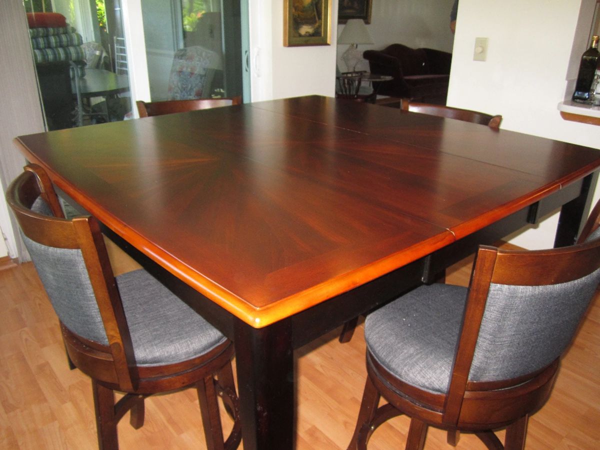 High top table with leaf