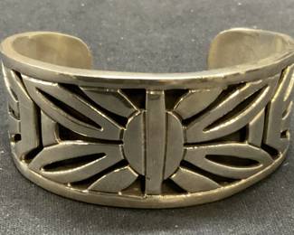 TT 55 Sterling Silver Cuff Bracelet, Mexico
