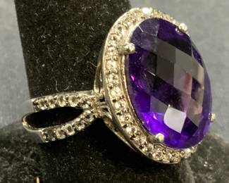 Sterling Silver Amethyst & Gemstone Cocktail Ring
