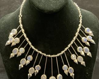 BCBGMAXAZRIA Silver Tn Natural Stone Necklace
