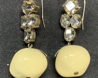 ISABEL MARANT Crystal White Beaded Earrings
