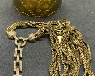 2 BCBGMAXAZRIA Pendant Necklace, LS Brass Cuff
