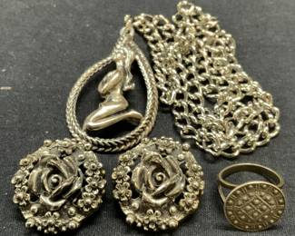 3 TORTOLANI Pendant Necklace, Sterling Silver Ring
