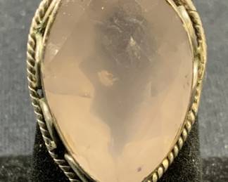 Sterling Silver & Purple Jadeite Ring
